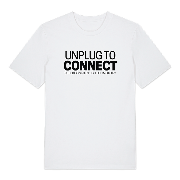 UNPLUG TO CONNECT WHITE T-SHIRT