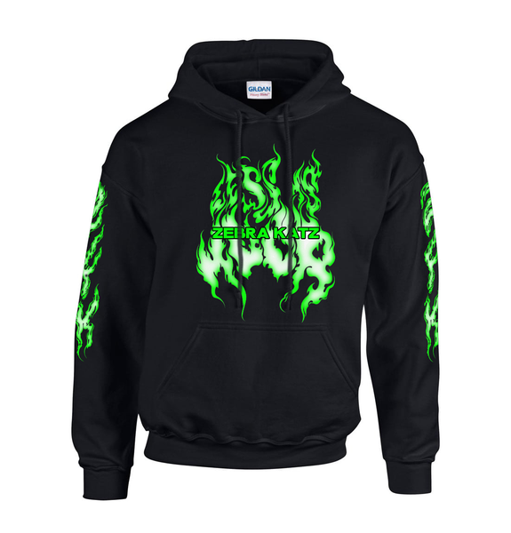 Green clearance flame hoodie