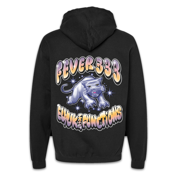 FEVER 333 AIRBRUSH CAT BLACK HOODY