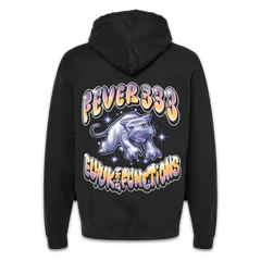 FEVER 333 AIRBRUSH CAT BLACK HOODY