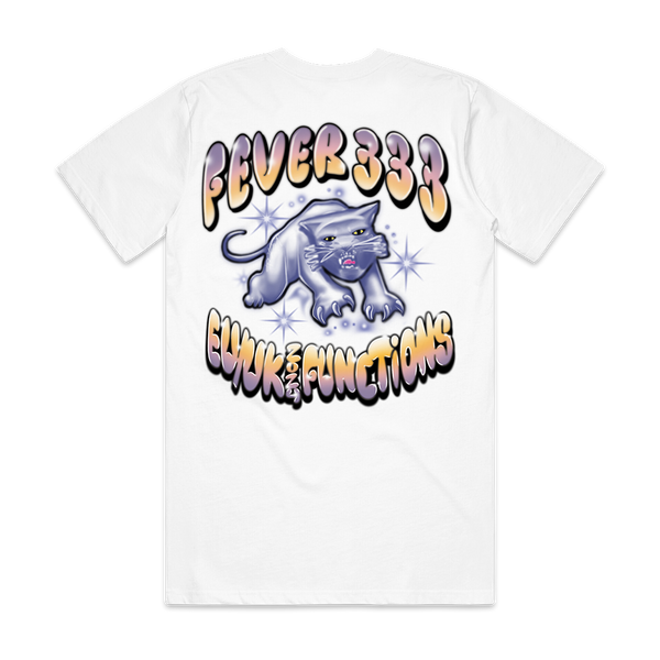 FEVER 333 AIRBRUSH CAT WHITE T-SHIRT