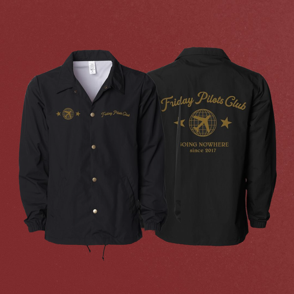 FRIDAY PILOTS CLUB - NOWHERE COACHES JACKET (BLACK)