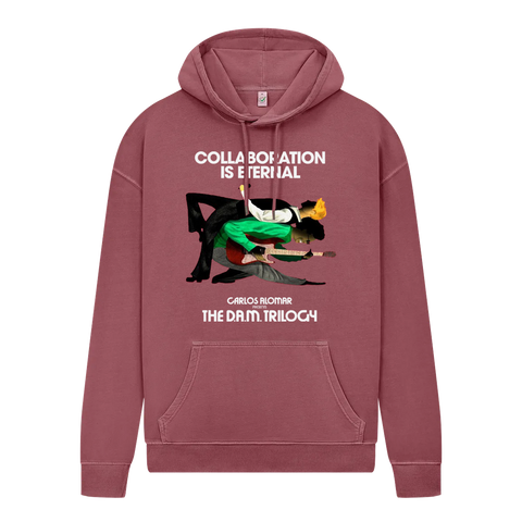 Collaboration Is Eternal Hoody Stone Washed burgundy