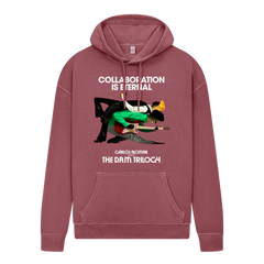 Collaboration Is Eternal Hoody Stone Washed burgundy