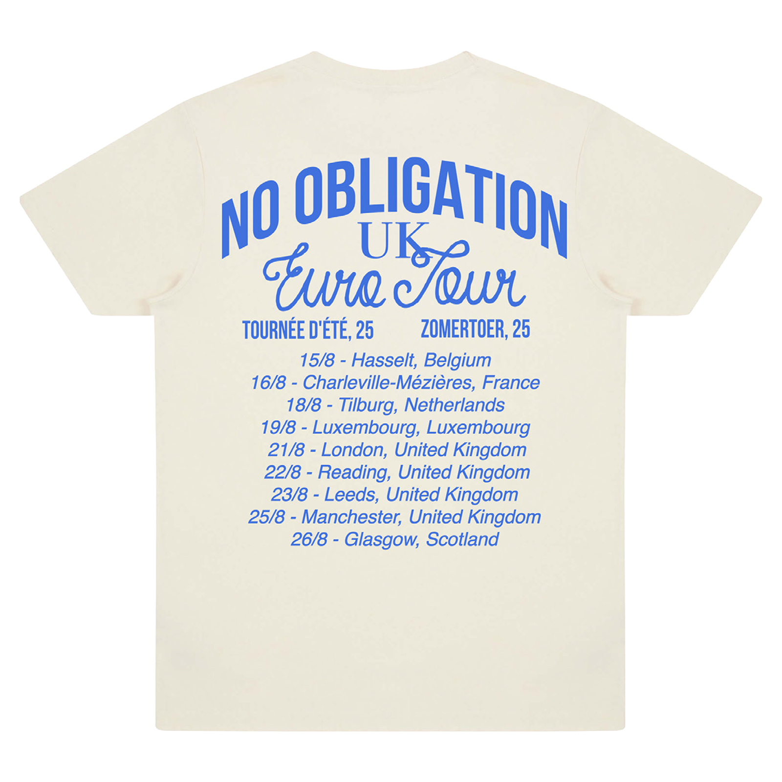 NO OBLIGATION UK/EU 2025 TOUR T-SHIRT (NATURAL) | The Linda Lindas