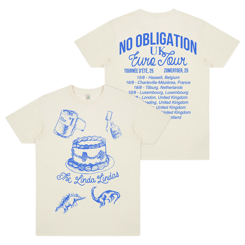 NO OBLIGATION UK/EU 2025 TOUR T-SHIRT (NATURAL)