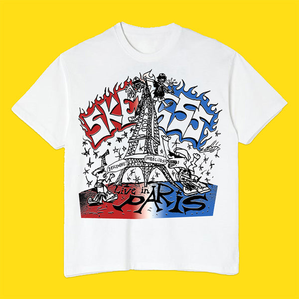 Live in the Paris White Tee 2025