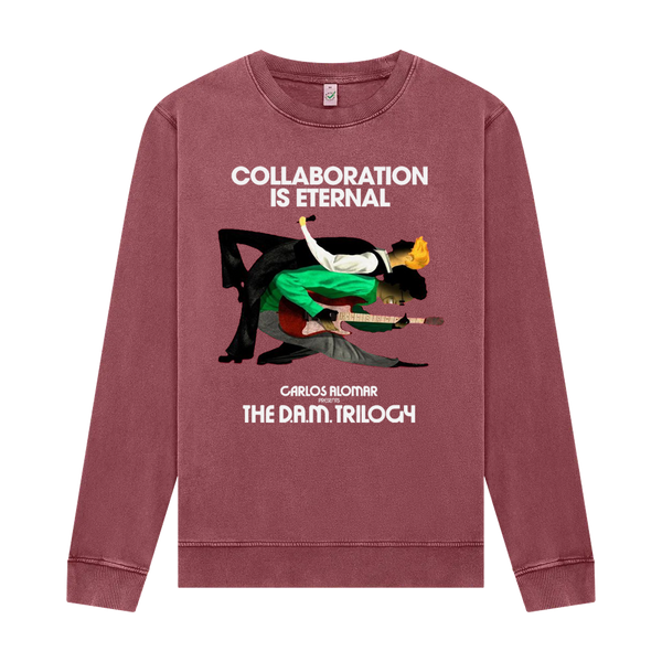 Collaboration Is Eternal Sweatshirt Stone Washed Burgundy