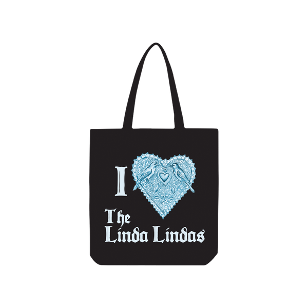 BIRD HEART BLACK TOTE BAG