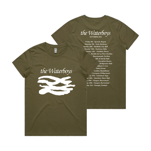 THE WATERBOYS 2021 ARMY GREEN TOUR T-SHIRT
